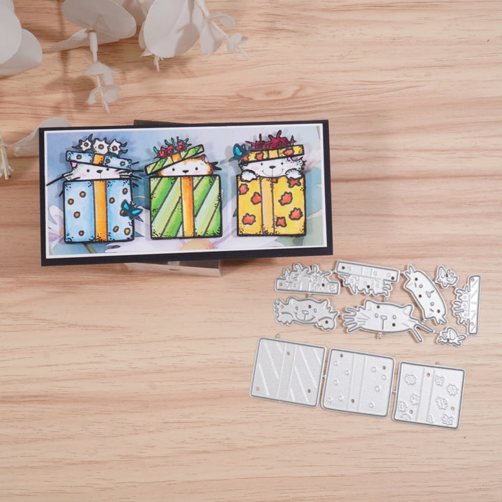 Kokorosa Metal Cutting Dies with Gift Box Cats