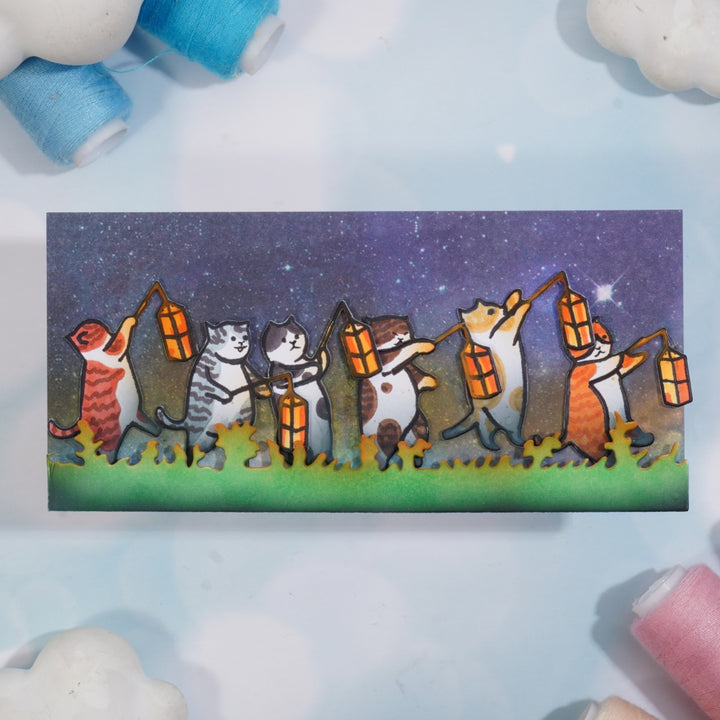 Kokorosa Metal Cutting Dies with Cats Carrying Lanterns