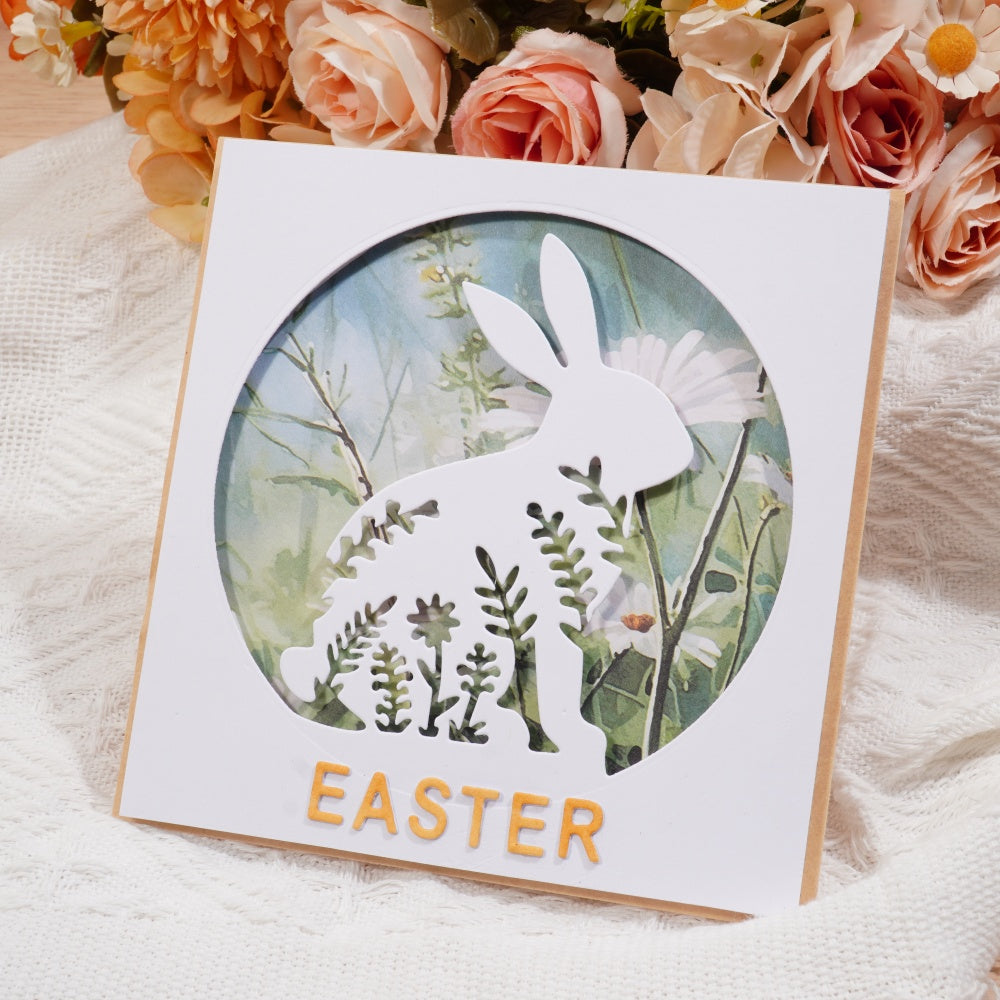 Kokorosa Metal Cutting Dies with Easter Grass Rabbit