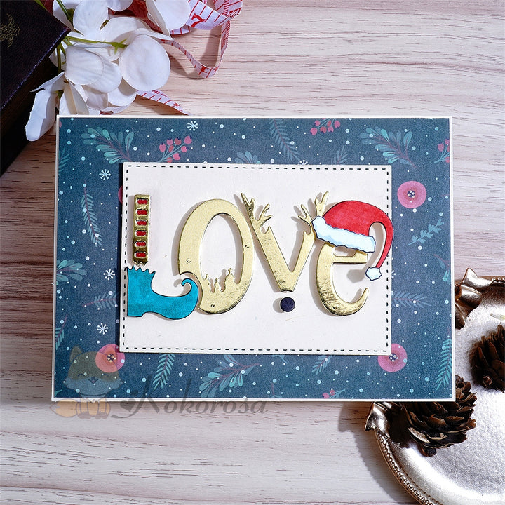 Kokorosa Metal Cutting Dies with Elf Love Word