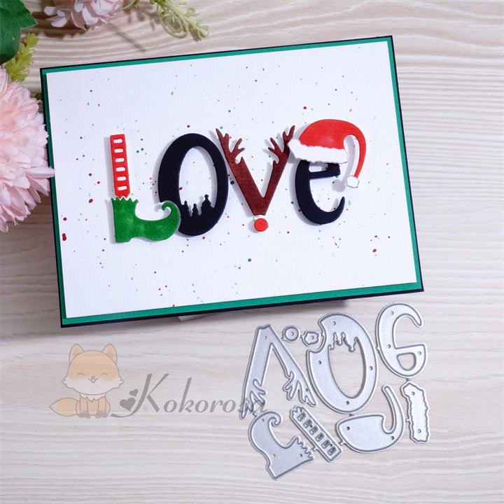 Kokorosa Metal Cutting Dies with Elf Love Word