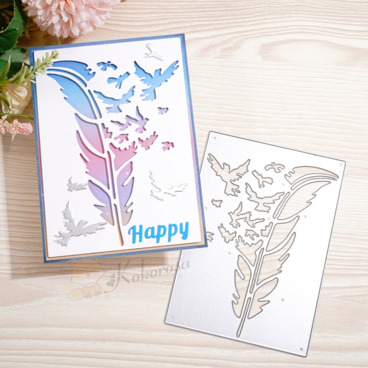 Kokorosa Metal Cutting Dies with Feather Become Birds Background Board