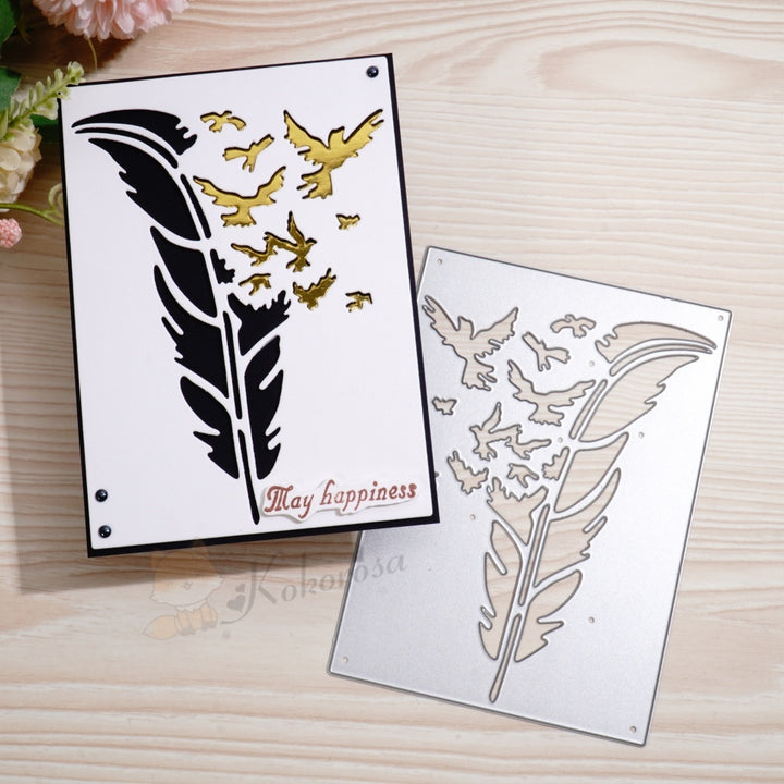 Kokorosa Metal Cutting Dies with Feather Become Birds Background Board