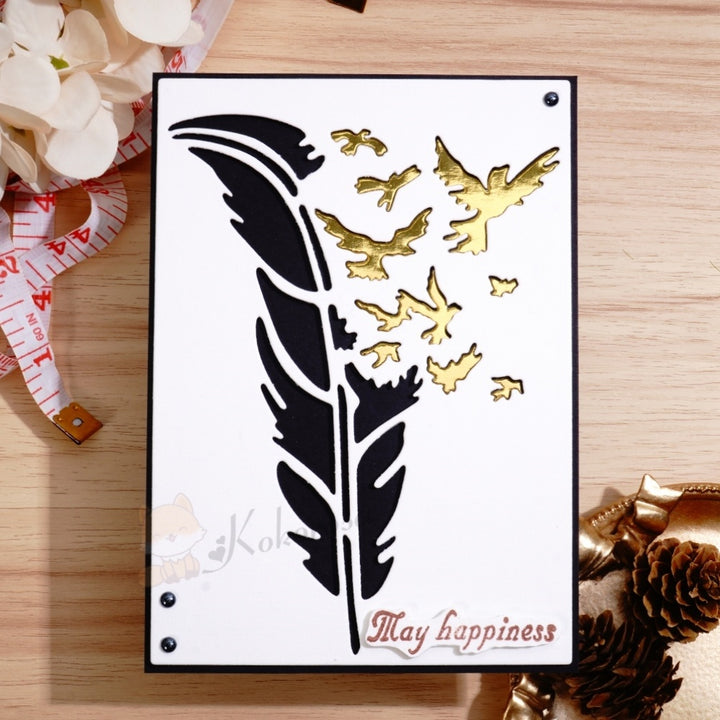 Kokorosa Metal Cutting Dies with Feather Become Birds Background Board