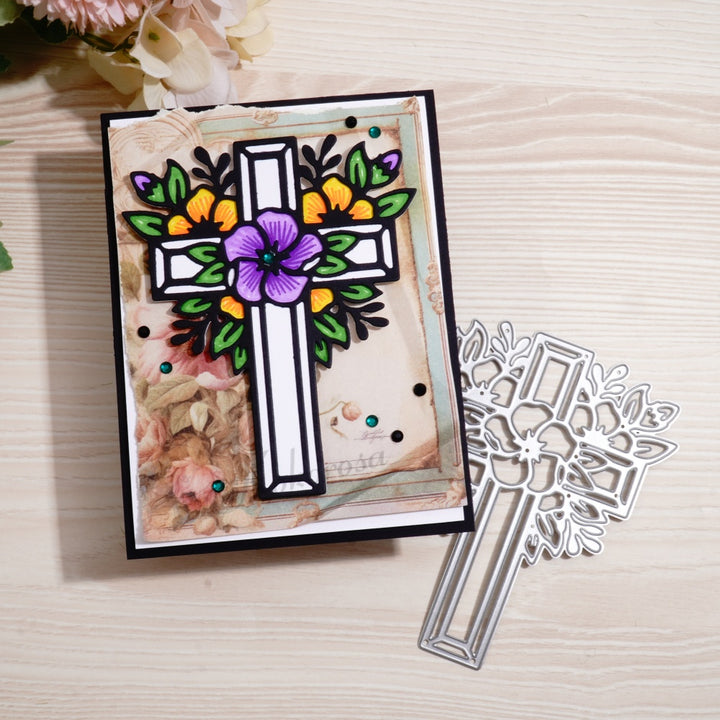 Kokorosa Metal Cutting Dies with Flowers Cross