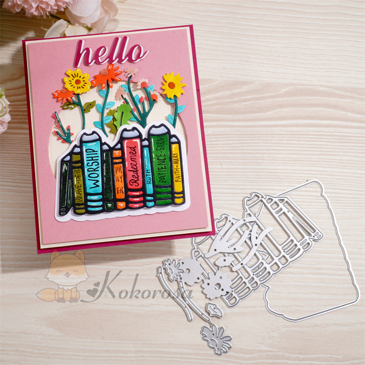 Kokorosa Metal Cutting Dies with Flowers and Books