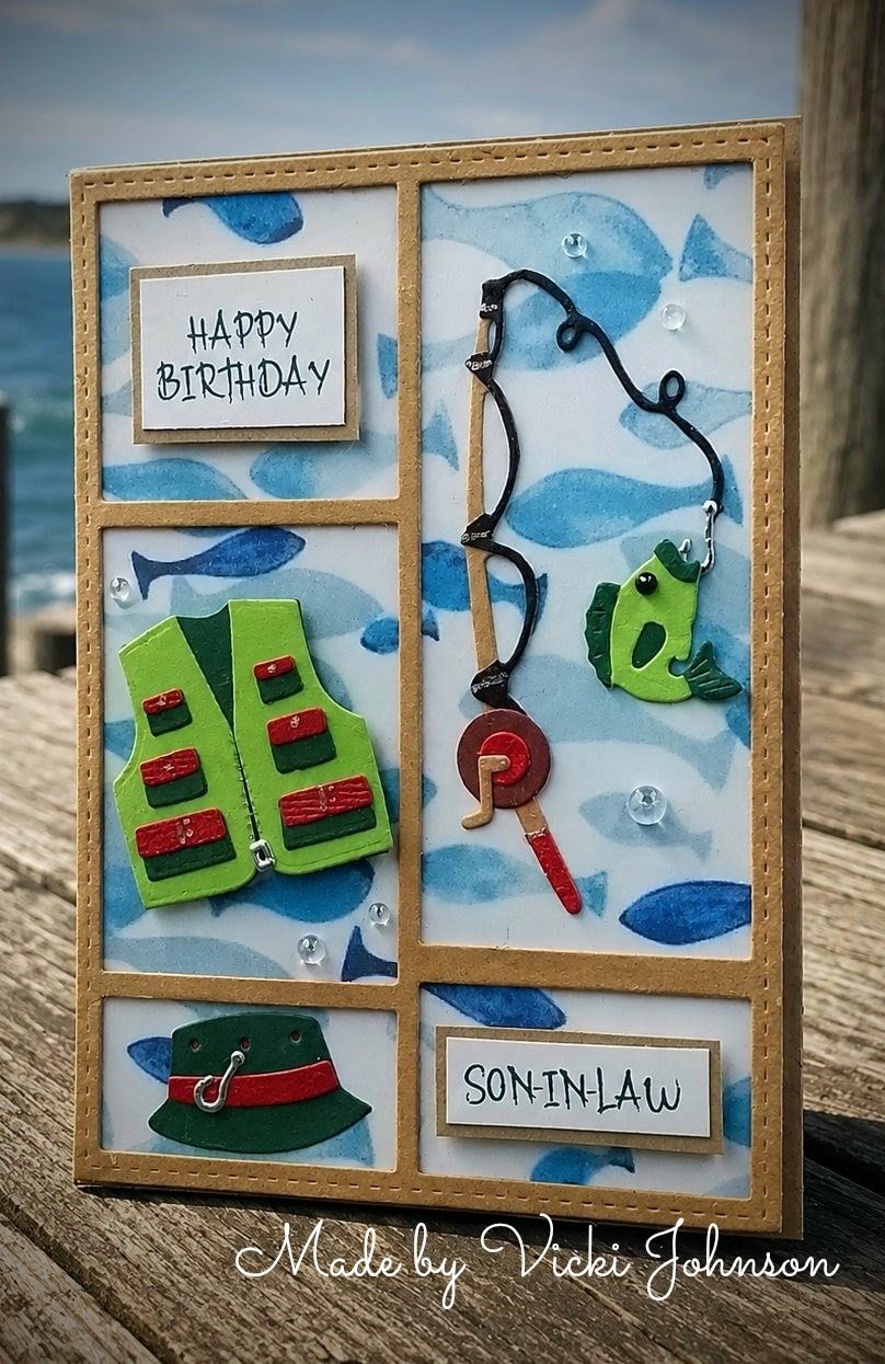Kokorosa Metal Cutting Dies with Fishing Elements Frame Board