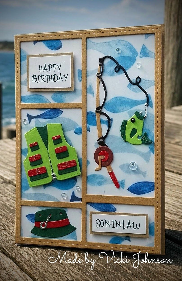 Kokorosa Metal Cutting Dies with Fishing Elements Frame Board