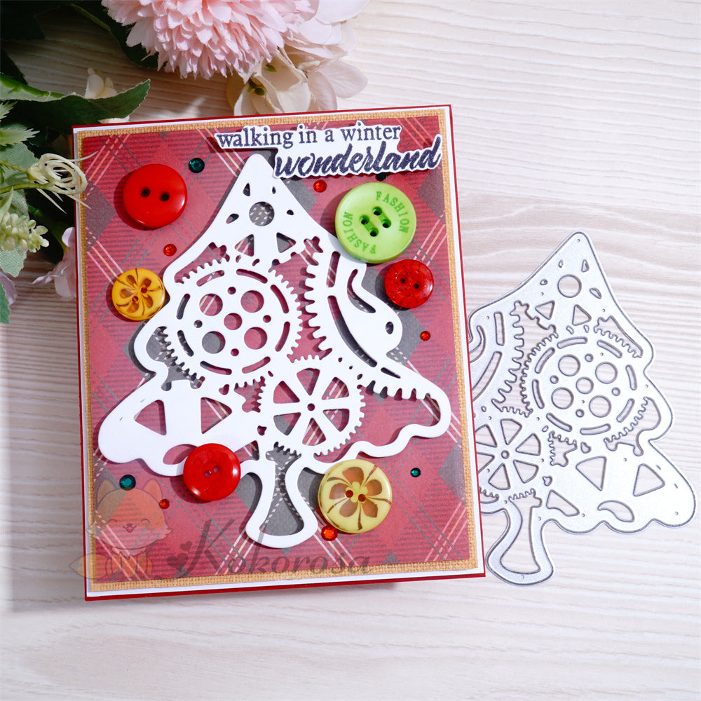 Kokorosa Metal Cutting Dies with Gear Christmas Tree