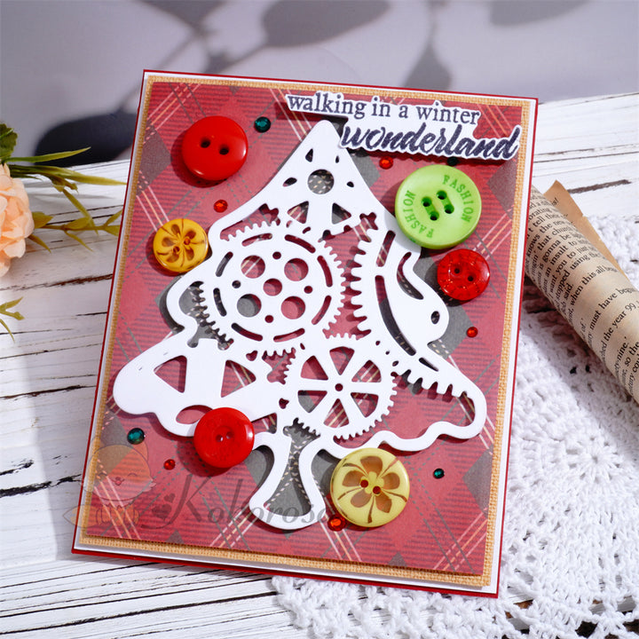 Kokorosa Metal Cutting Dies with Gear Christmas Tree