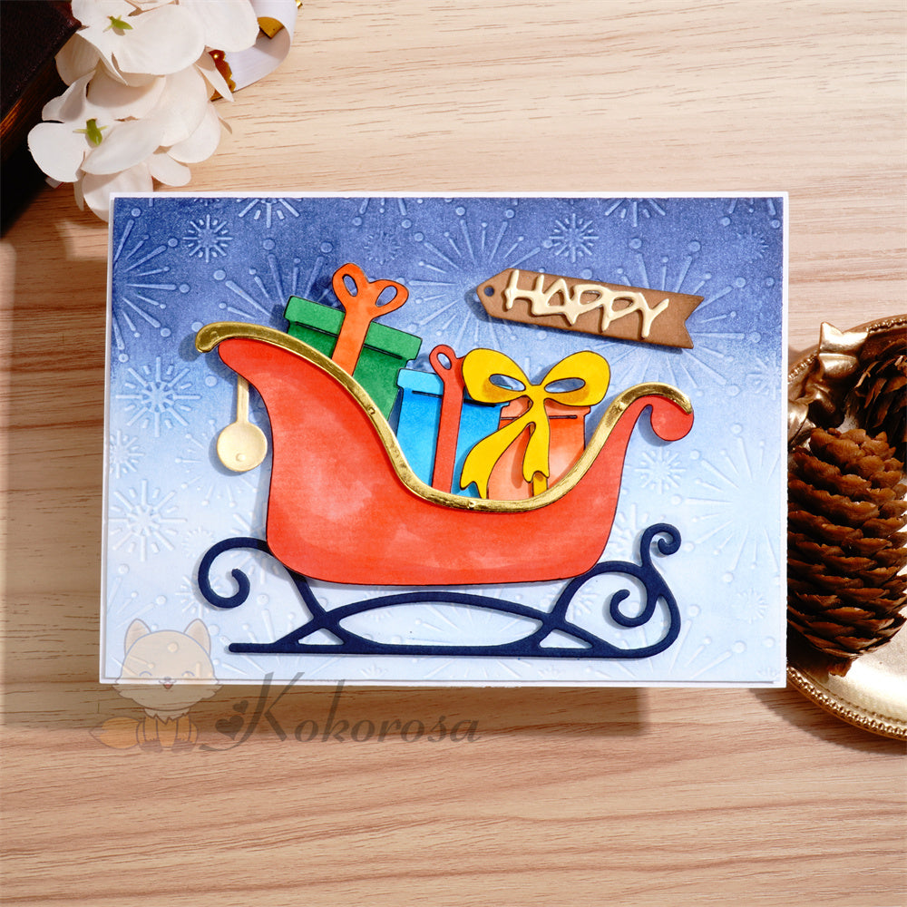 Kokorosa Metal Cutting Dies with Gifts in Sleigh