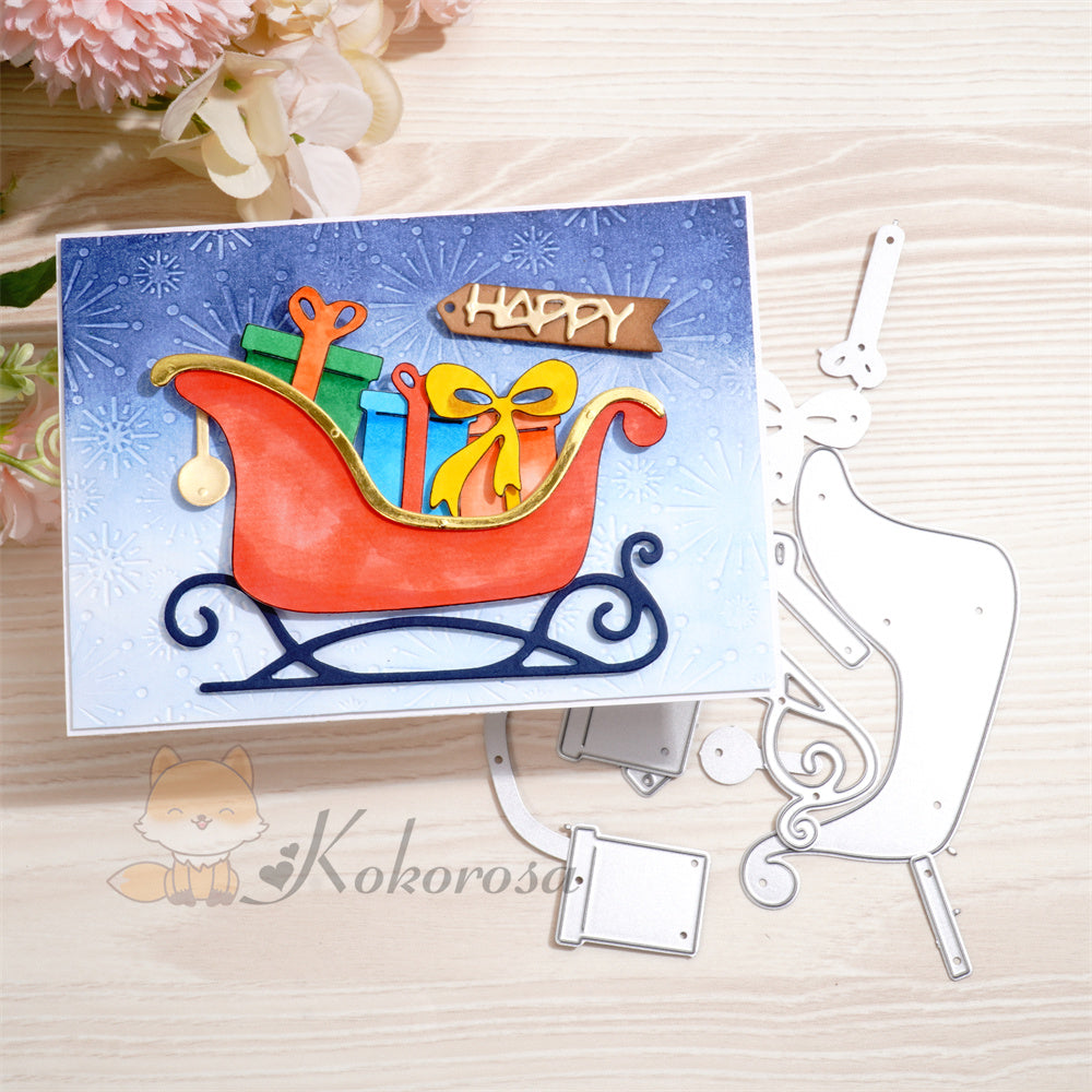 Kokorosa Metal Cutting Dies with Gifts in Sleigh