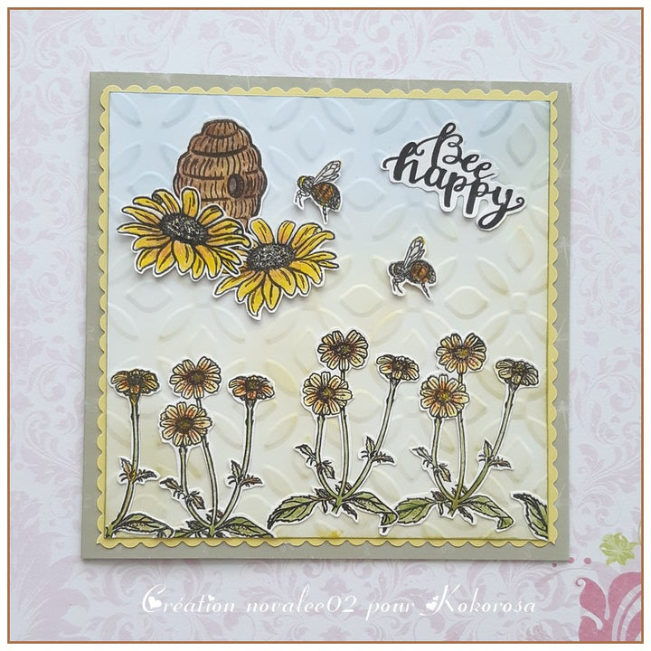 Kokorosa Bee and Flower Clear Stamps