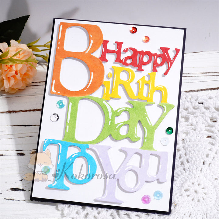 Kokorosa Metal Cutting Dies with 'Happy Birthday to You' Word