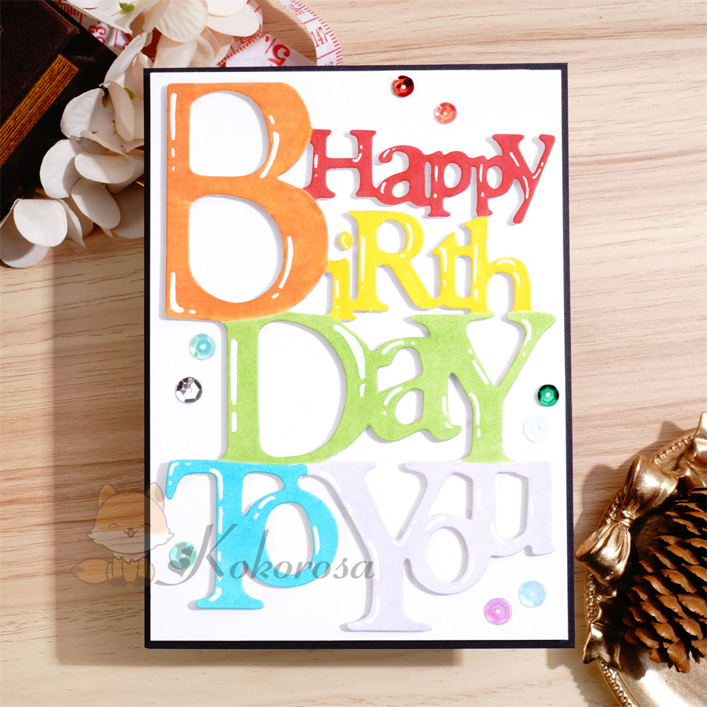 Kokorosa Metal Cutting Dies with 'Happy Birthday to You' Word