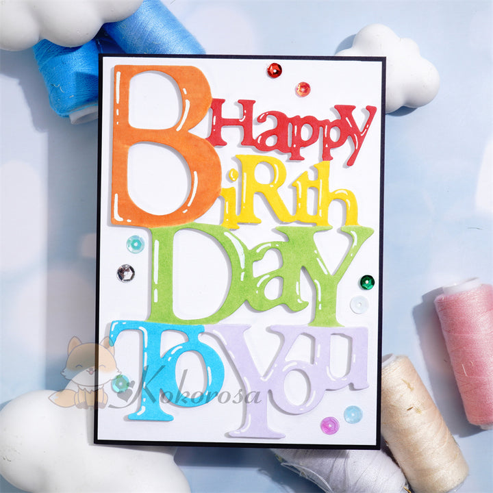 Kokorosa Metal Cutting Dies with 'Happy Birthday to You' Word