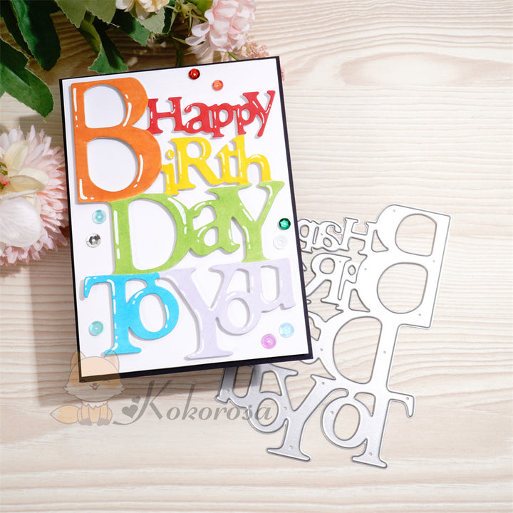 Kokorosa Metal Cutting Dies with 'Happy Birthday to You' Word