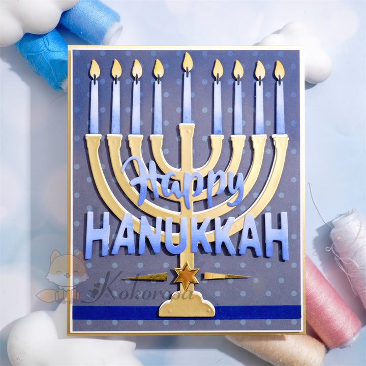 Kokorosa Metal Cutting Dies with Happy HANUKKAH