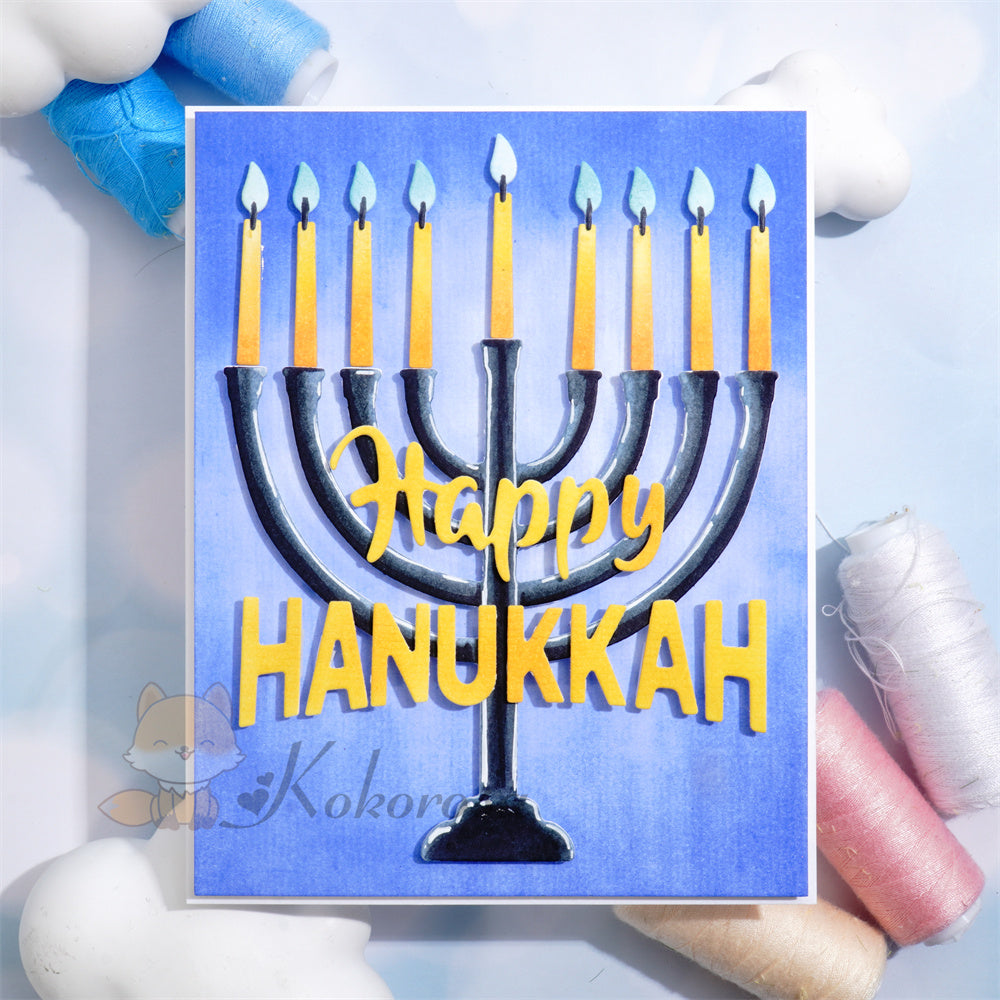 Kokorosa Metal Cutting Dies with Happy HANUKKAH