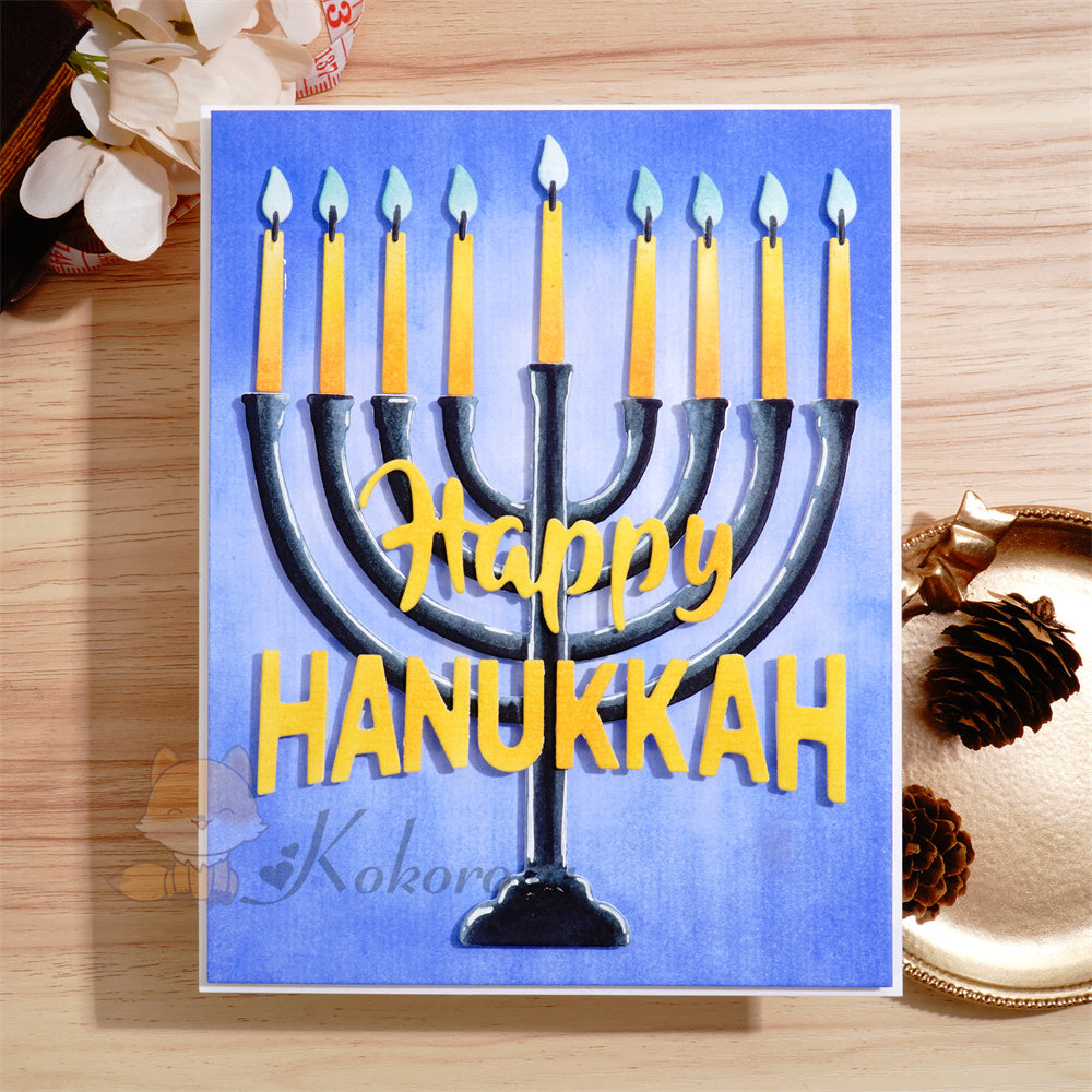 Kokorosa Metal Cutting Dies with Happy HANUKKAH