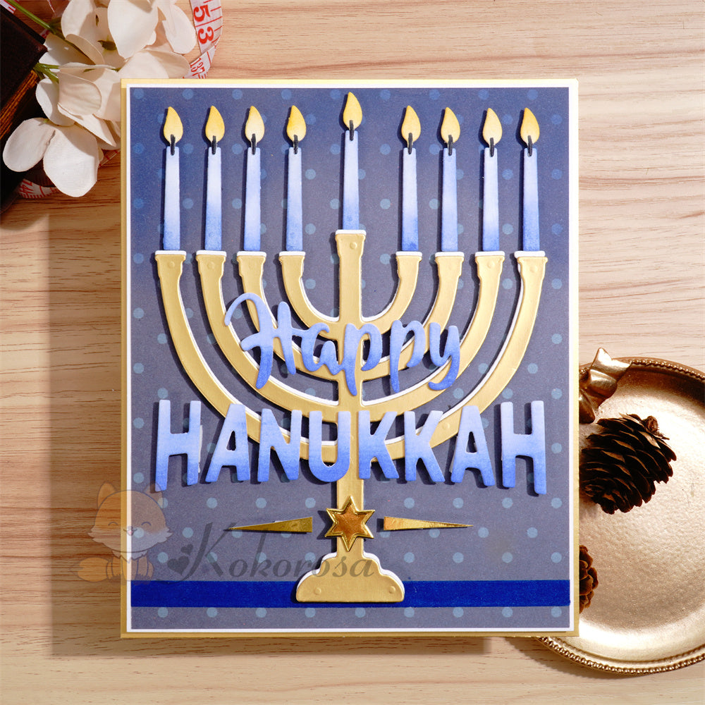 Kokorosa Metal Cutting Dies with Happy HANUKKAH