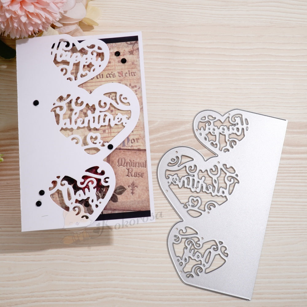 Kokorosa Metal Cutting Dies with ‘Happy Valentine's Day’ Border