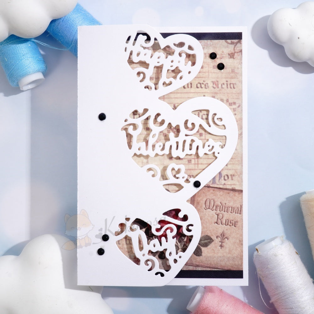 Kokorosa Metal Cutting Dies with ‘Happy Valentine's Day’ Border