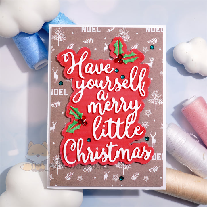 Kokorosa Metal Cutting Dies with "Have yourself a merry little Christmas" Word