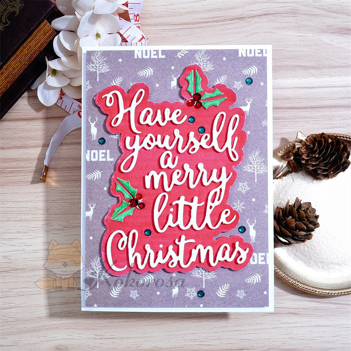 Kokorosa Metal Cutting Dies with "Have yourself a merry little Christmas" Word