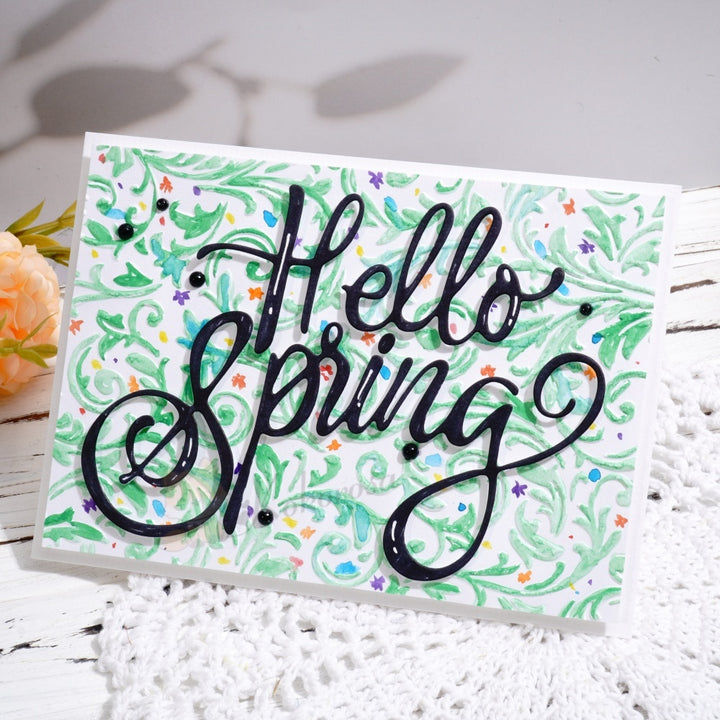 Kokorosa Metal Cutting Dies with Hello Spring Word