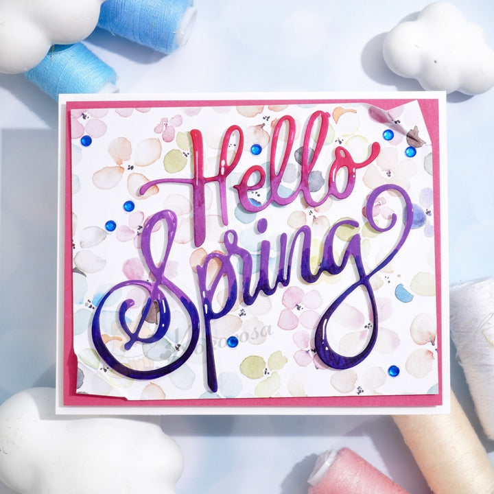 Kokorosa Metal Cutting Dies with Hello Spring Word