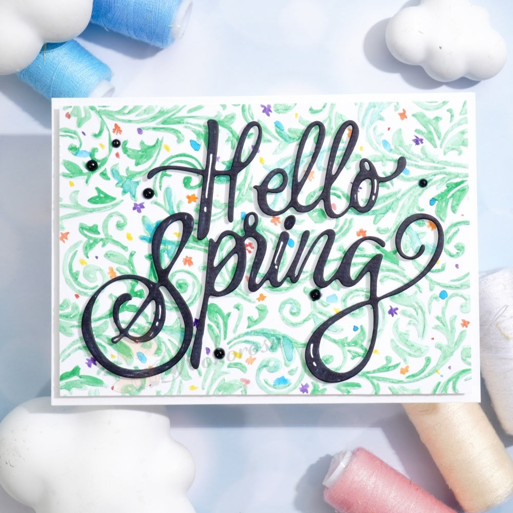 Kokorosa Metal Cutting Dies with Hello Spring Word