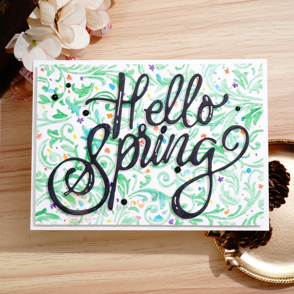 Kokorosa Metal Cutting Dies with Hello Spring Word