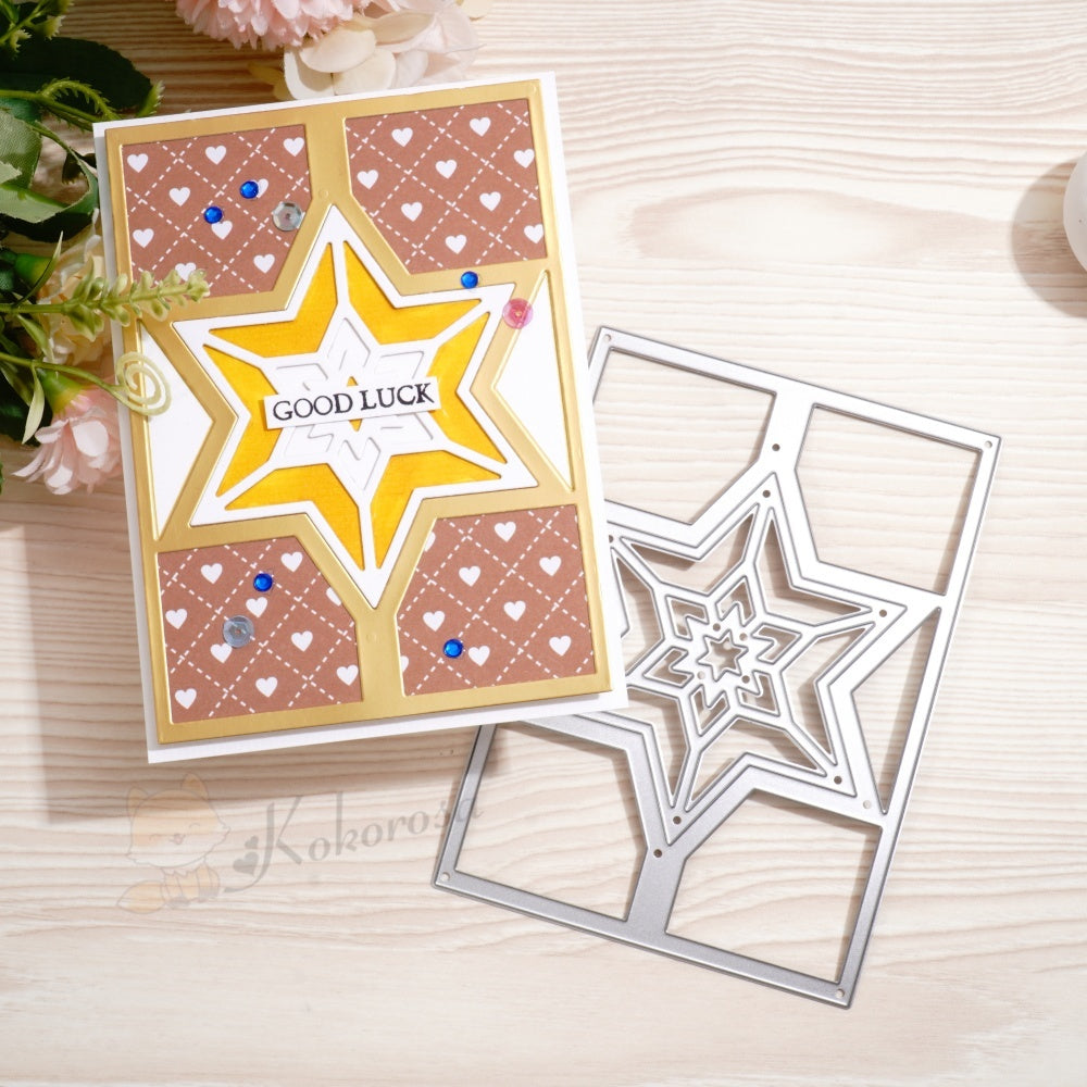 Kokorosa Metal Cutting Dies with Hexagon Background Board