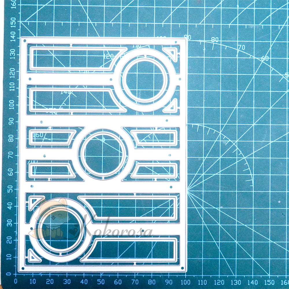 Kokorosa Metal Cutting Dies with Horizontal Lines and Circles Background Board