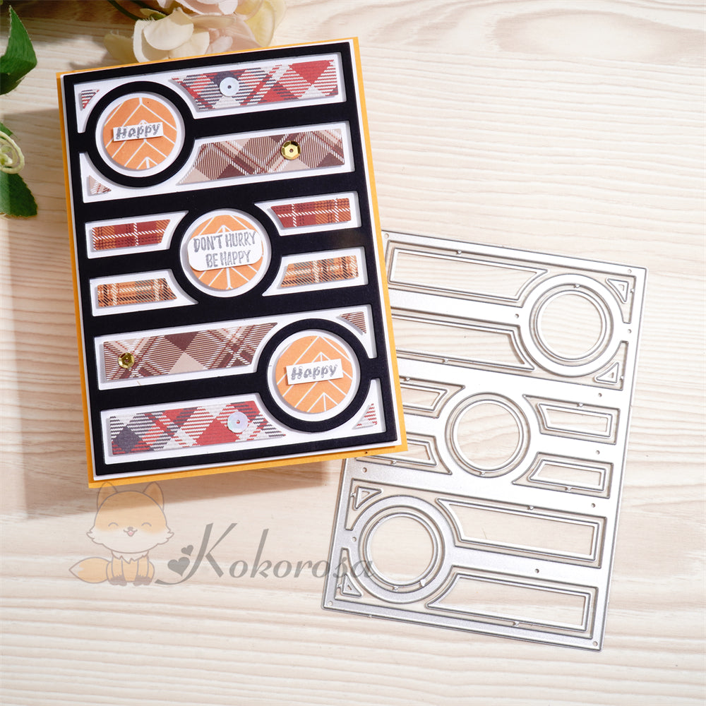 Kokorosa Metal Cutting Dies with Horizontal Lines and Circles Background Board