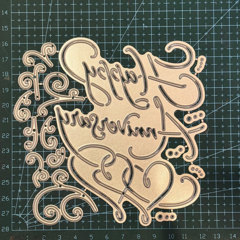 Kokorosa Metal Cutting Dies with Happy Anniversary Word