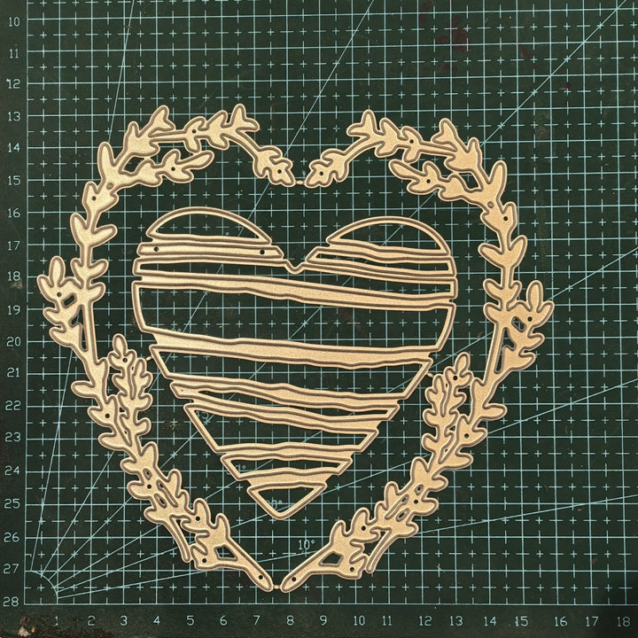 Kokorosa Metal Cutting Dies with Laurel Wreath Heart