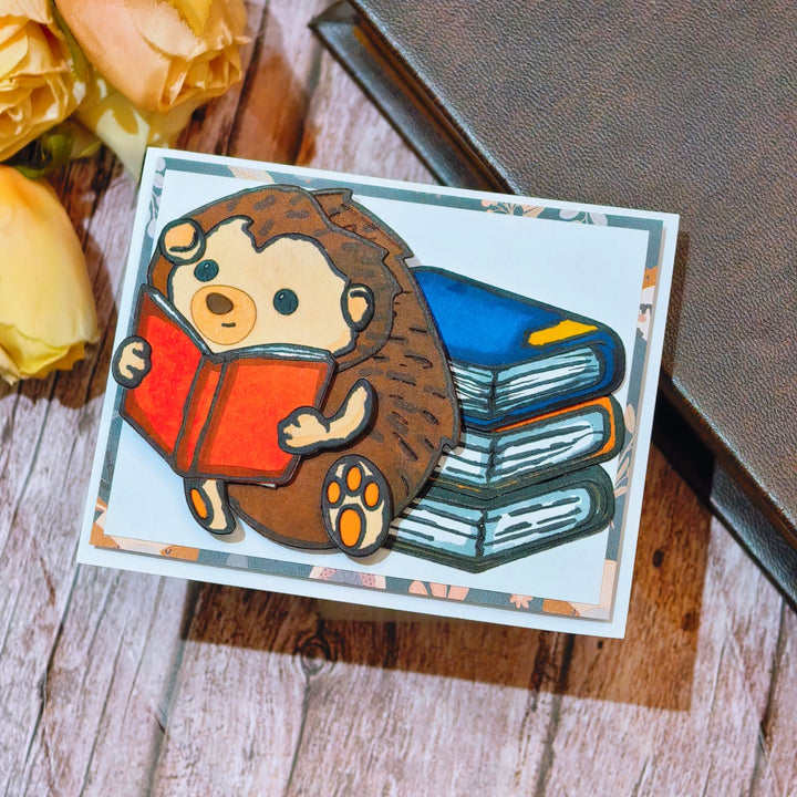 Kokorosa Metal Cutting Dies with Reading Hedgehog