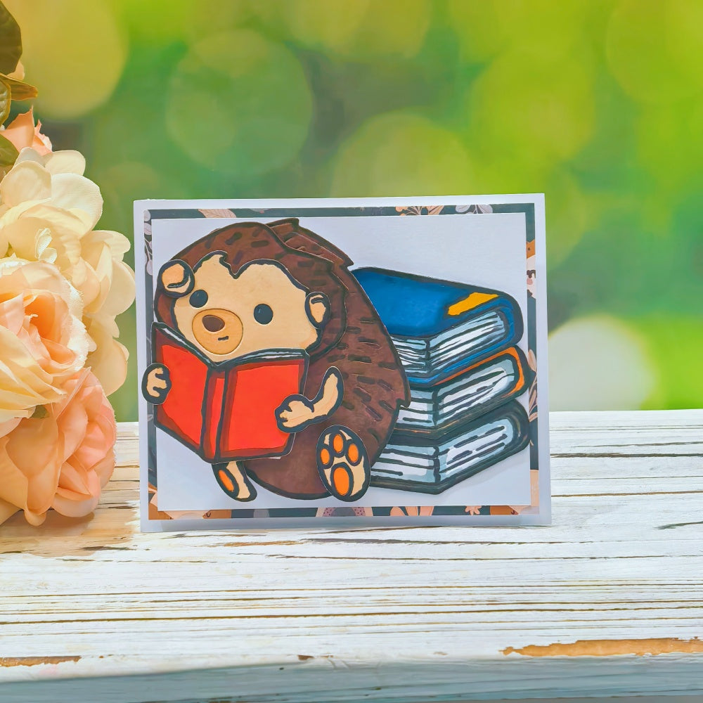 Kokorosa Metal Cutting Dies with Reading Hedgehog