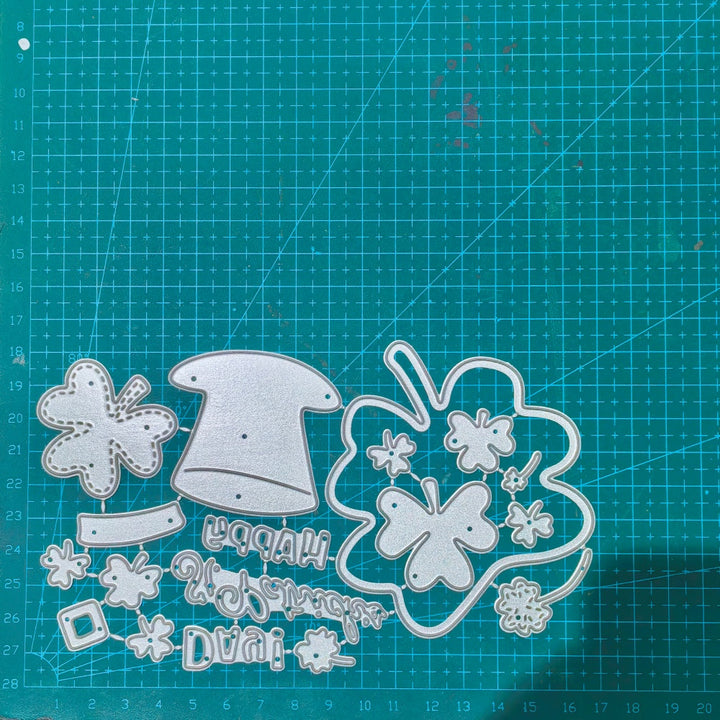 Kokorosa Metal Cutting Dies with Happy St. Patrick's Day,Clovers and Hat