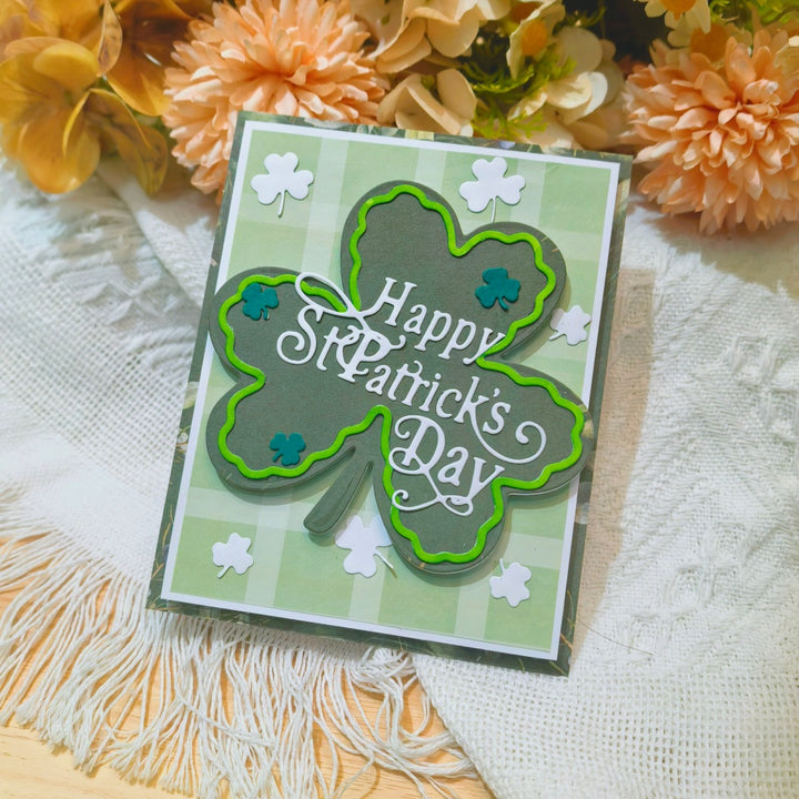 Kokorosa Metal Cutting Dies with Happy St. Patrick's Day and Clover