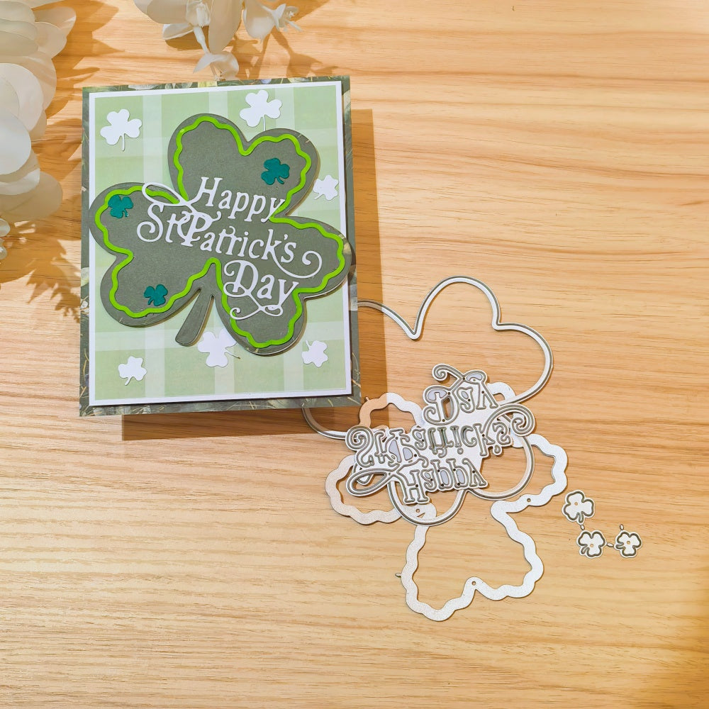 Kokorosa Metal Cutting Dies with Happy St. Patrick's Day and Clover