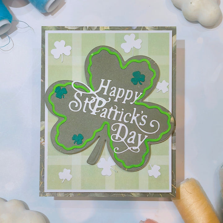 Kokorosa Metal Cutting Dies with Happy St. Patrick's Day and Clover