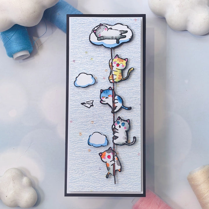 Kokorosa Metal Cutting Dies with Cats on the Cloud Rope