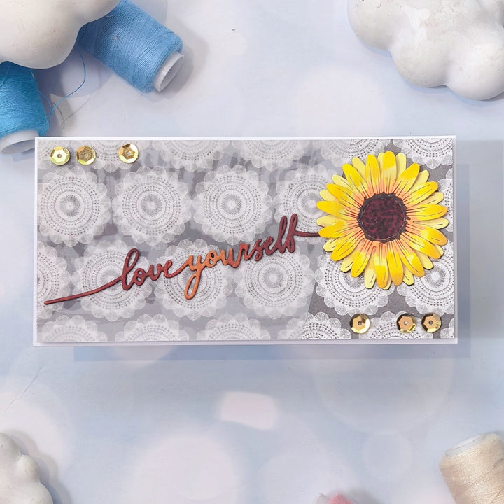 Kokorosa Metal Cutting Dies with love yourself Sunflower