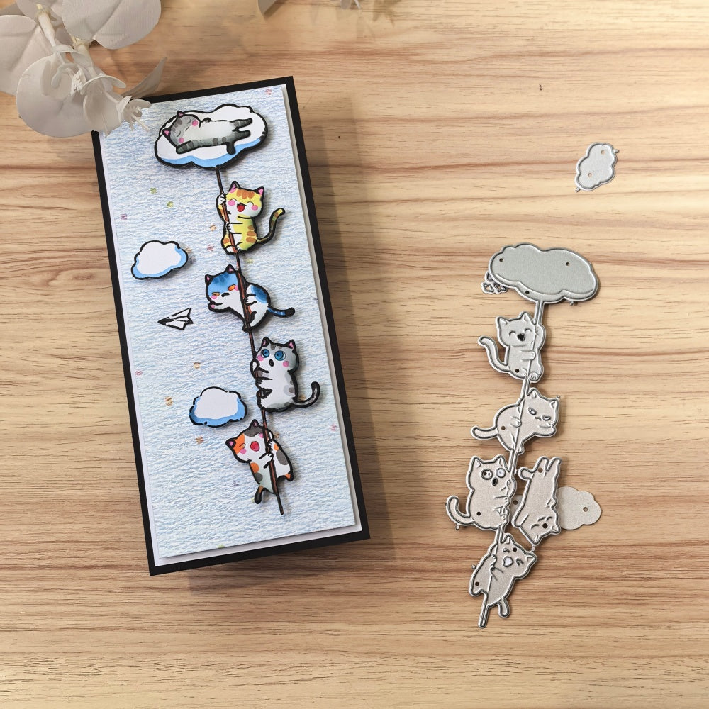 Kokorosa Metal Cutting Dies with Cats on the Cloud Rope