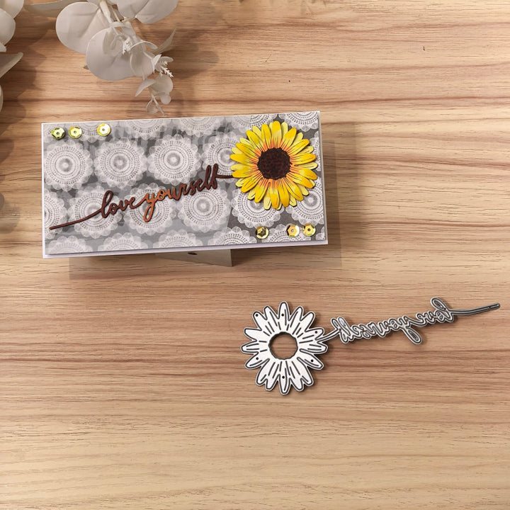 Kokorosa Metal Cutting Dies with love yourself Sunflower