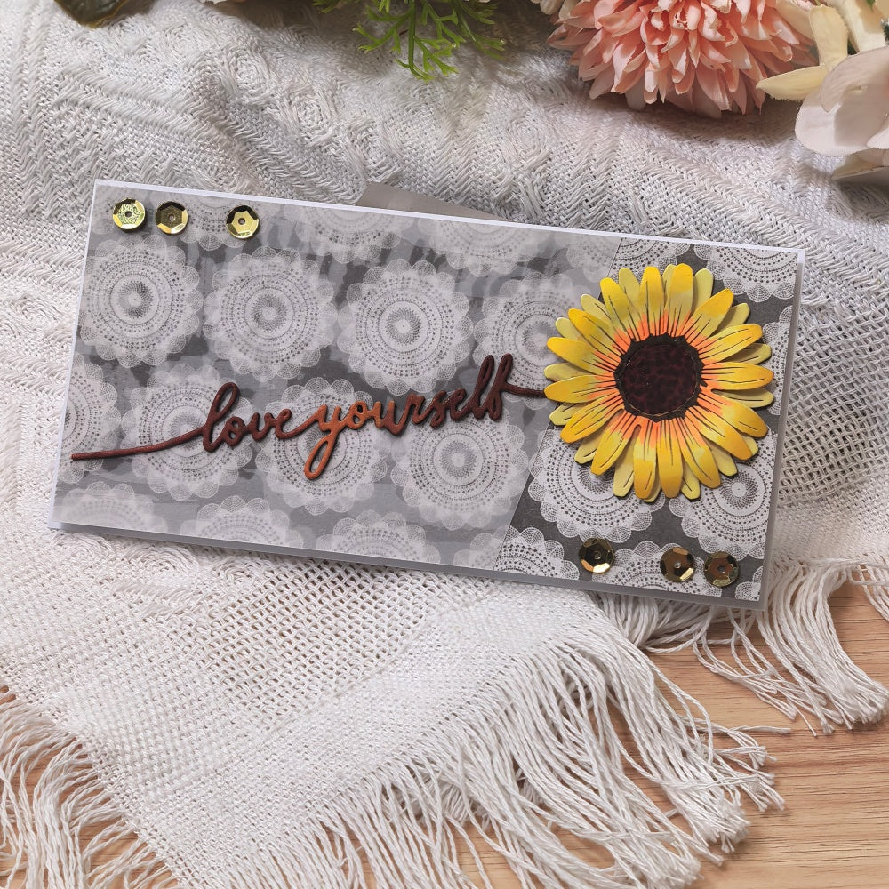 Kokorosa Metal Cutting Dies with love yourself Sunflower