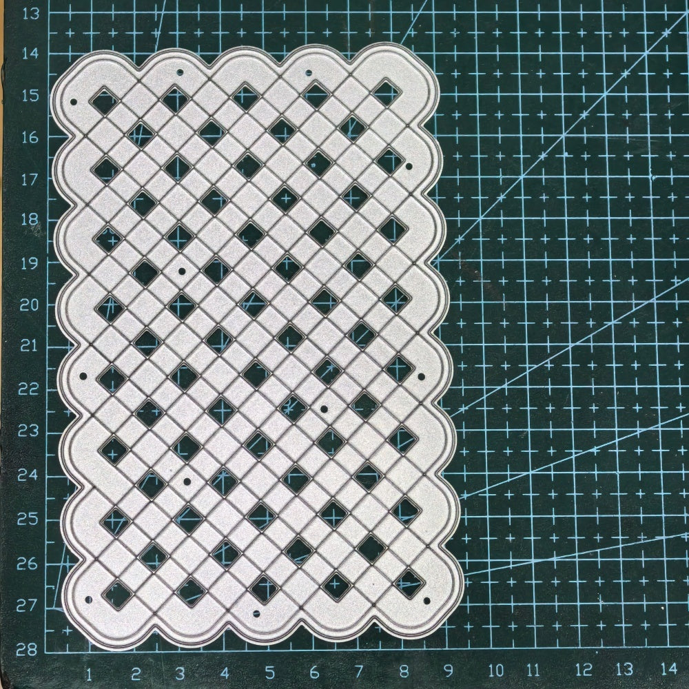 Kokorosa Metal Cutting Dies with Basket Weave Background Board